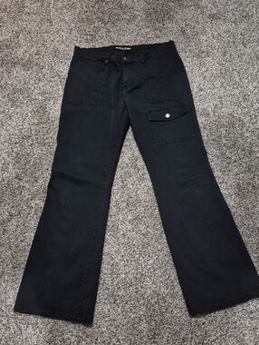Vintage Guess Black Boot Cut Utility Jeans with Cargo Flap
